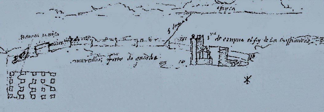 Anton van den Wyngaerde's annotated sketches showing the area of Europa Point